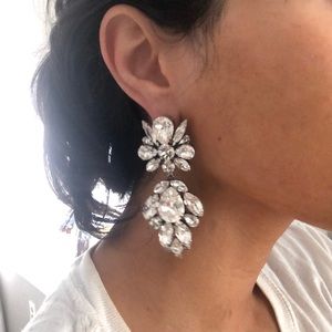 Statement Swarovski Crystal Earrings in Silver